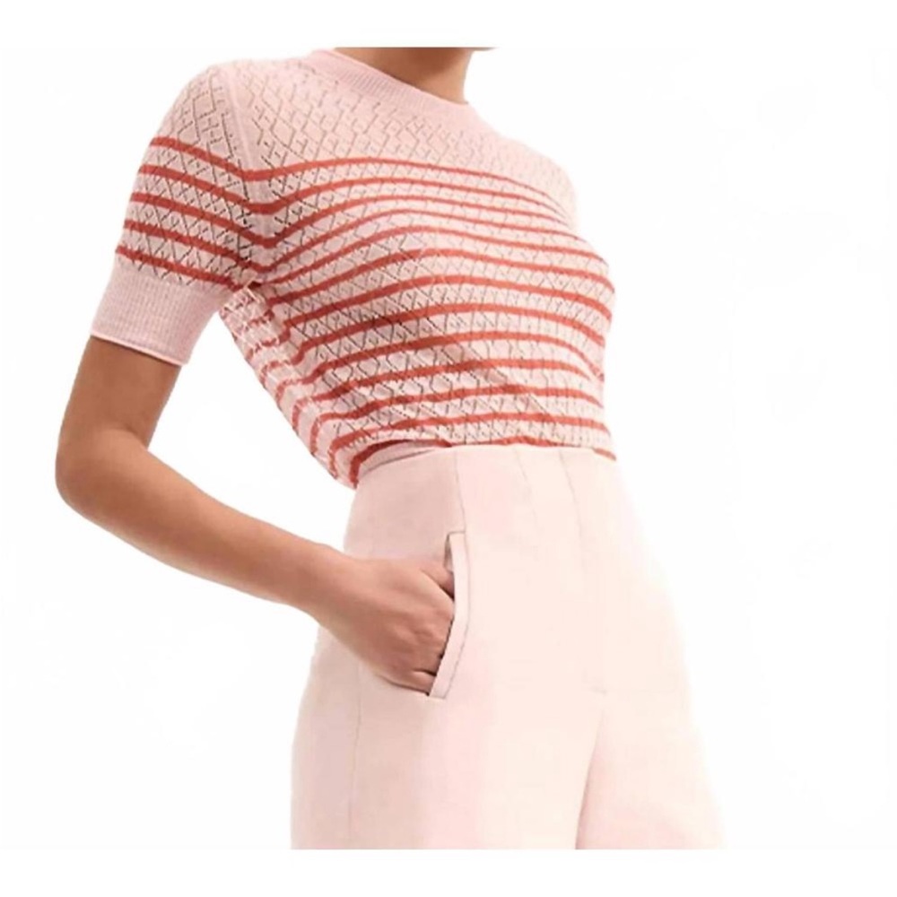 Veronica Beard Xs Declan Pullover Shell Top Pink … - image 3